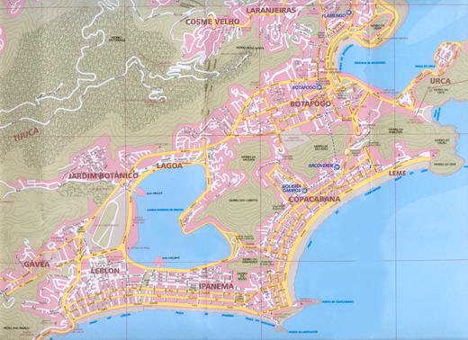 Rio de Janeiro detailed city map