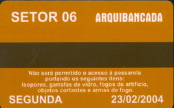 Back side of Sambodromo ticket